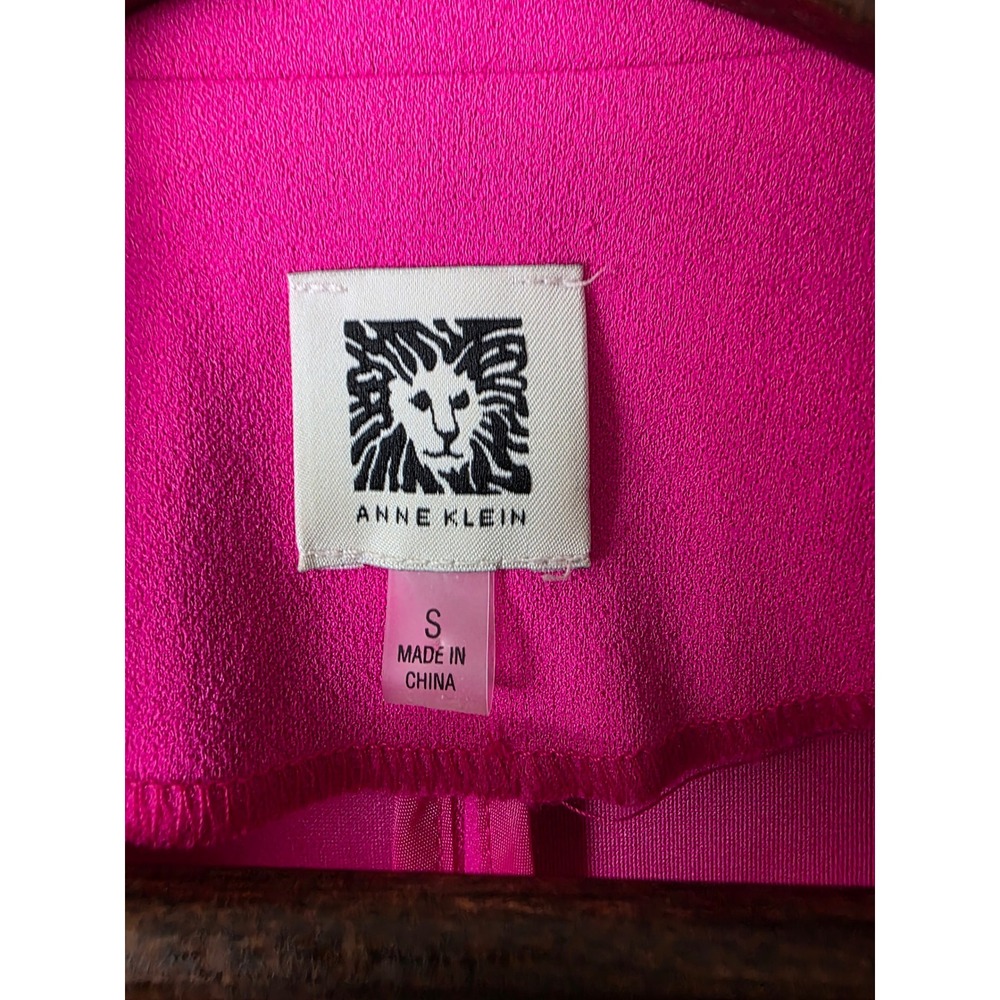Anne Klein Womens Hot Pink Shawl Collar Open Front Blazer Size Small 3/4 Sleeve - Picture 2 of 12